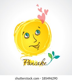 Pancake. Happy breakfast.  