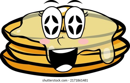 Pancake with happy face illustration