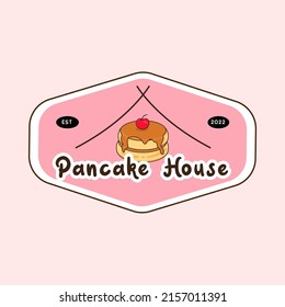 Pancake House Logo Badge Concept