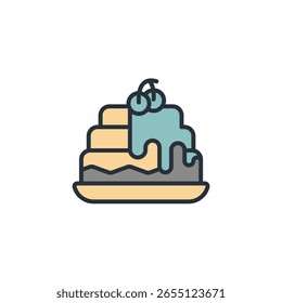 Pfannkuchen-Icon-Kollektion . Designstil auf Hintergrund