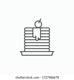 icono de panqueque, vector de postre, ilustración de caramelos