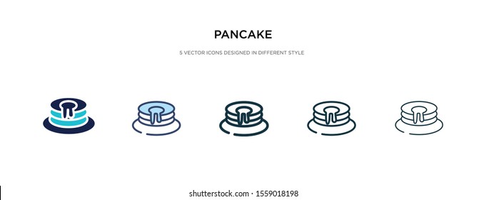 pancake icon in different style vector illustration. two colored and black pancake vector icons designed in filled, outline, line and stroke style can be used for web, mobile, ui