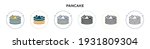 Pancake icon in filled, thin line, outline and stroke style. Vector illustration of two colored and black pancake vector icons designs can be used for mobile, ui, web