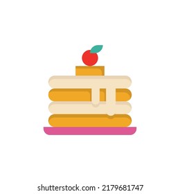 pancake icon flat style design. pancake icon vector illustration. isolated on white background.
