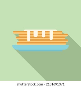 Pancake icon flat vector. Meal fruit. Food bread