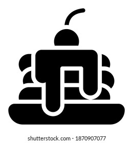 Pfannkuchensymbol mit Glyph-Stil. Geeignet für Webdesign, Logo, App und Benutzeroberfläche.