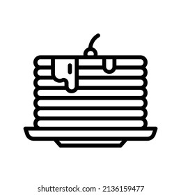 Icono de panqueque. Diseño De Estilo De Arte De Línea Aislado En Fondo Blanco