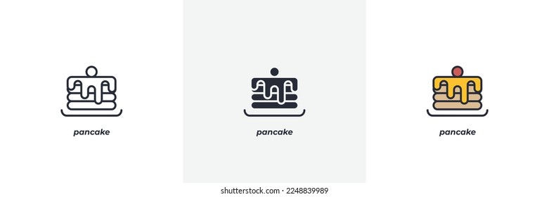 pancake icon. Line, solid and filled outline colorful version, outline and filled vector sign. Idea Symbol, logo illustration. Vector graphics