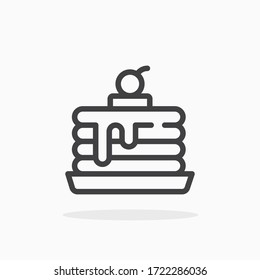 Pancake icon in line style. For your design, logo. Vector illustration. Editable Stroke.