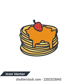 ilustración vectorial del logotipo del icono del pancake. Plantilla de símbolos de crepes de desayuno para colección de diseño gráfico y web