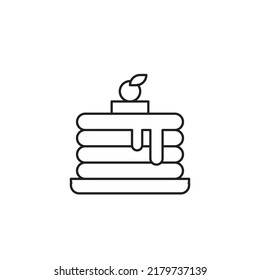 pancake icon outline style design. pancake icon vector illustration. isolated on white background.