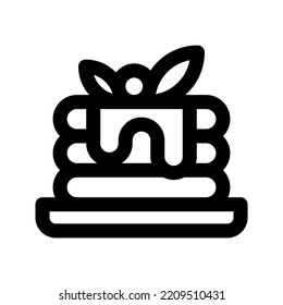 pancake icon, outline style, editable vector