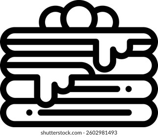 pancake icon. Thin Linear Style Design Isolated On White Background