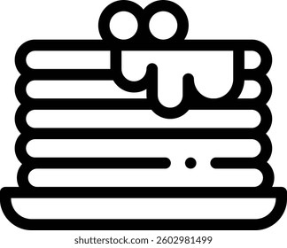 pancake icon. Thin Linear Style Design Isolated On White Background