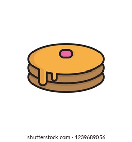 pancake icon vector design. bakery icon with fill outline style