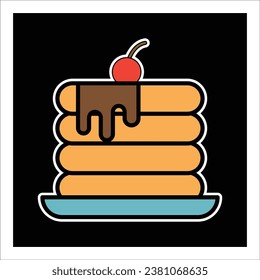 pancake icon vector design template