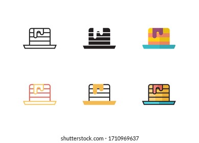 pancake icon vector illustration with different style design. isolated on white background