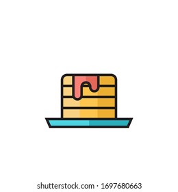 pancake icon vector illustration filled outline style design. isolated on white background