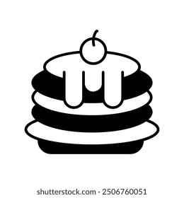 Icono de panqueque con fondo blanco Vector Ilustración de stock