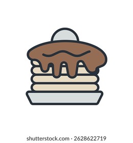 pancake icons isolated on White Background. Flat style design