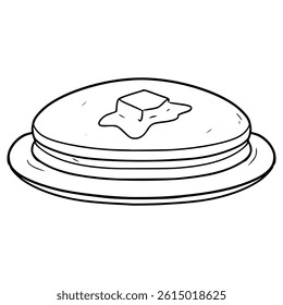 pancake illustration hand drawn outline vector