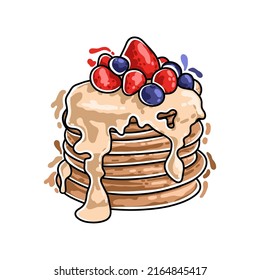 pancake illustration suitable for food menu lists and others