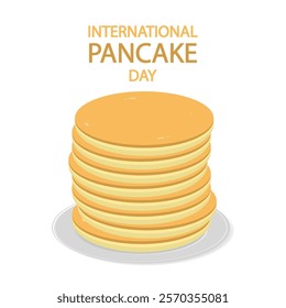 Pancake International Day stack, vector art illustration.