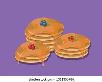 Pancake isolated on purple background
