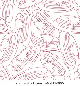 Pancake line art seamless pattern. Suitable for backgrounds, wallpapers, fabrics, textiles, wrapping papers, printed materials, and many more.