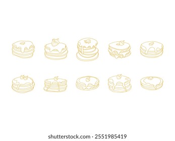 Pancake Line Design Element Set 