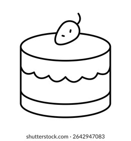 Pancake Line Editable Stroke Icon. Fast-food And Drinks Themes Vector Illustration