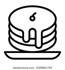 Pancake Line Icon Design For Personal And Commercial Use