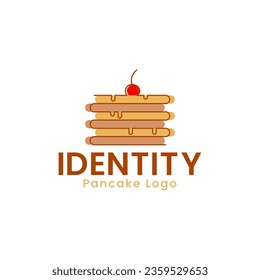 El logo del panqueque es muy bueno para la panadería, comida, tienda, restaurante, cafetería, etc.