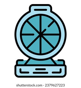 Pancake maker icon outline vector. Iron machine. Cooker baking color flat