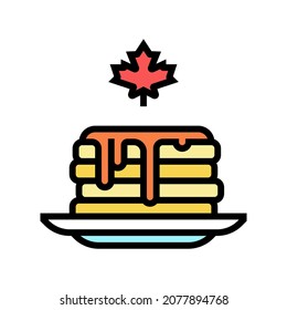 pancake with maple syrup color icon vector. pancake with maple syrup sign. isolated symbol illustration