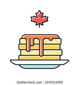 pancake with maple syrup color icon vector. pancake with maple syrup sign. isolated symbol illustration
