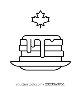 pancake with maple syrup line icon vector. pancake with maple syrup sign. isolated contour symbol black illustration