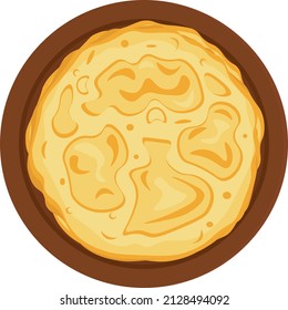 Pancake on a plate. Vector illustration on the theme of homemade baking.