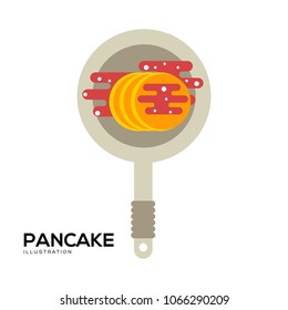 pancake palm illustration symbol object. Flat icon style concept design