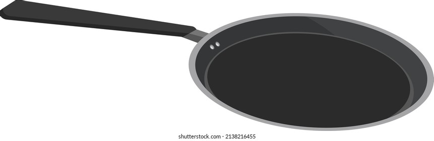 Pancake pan, illustration, vector on a white background.