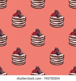 Pancake, pattern, vector illustration  