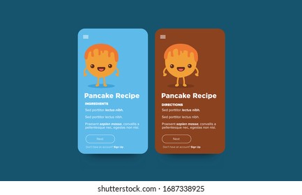 Pancake Recipe App Interface Design