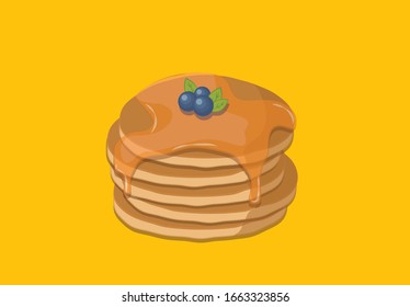 Pancake with pancake sauce vector