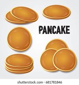 Pancake Set Vector Illustration