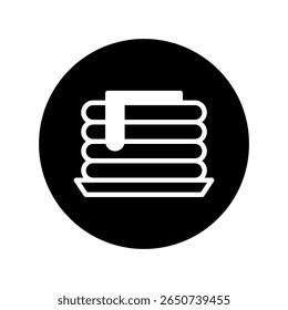 Pancake stack with flowing syrup icon breakfast delicacy brunch sweet treat graphic design symbol for foodies