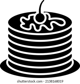 Icono de comida de glifo de la pila de panqueques 