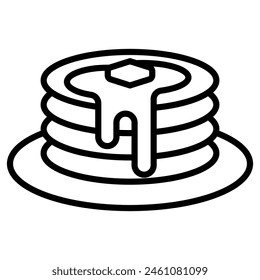 Pancake Stack-Symbolzeilen-Vektorillustration