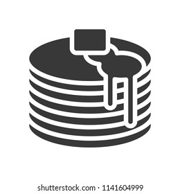 pancake stack with syrup, bakery and pastry set, glyph icon