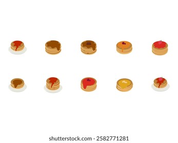 Pancake Sweet Dessert Element Set