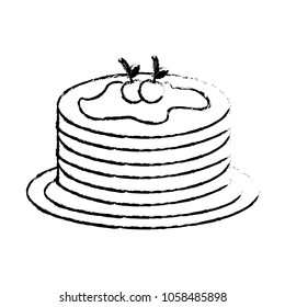 pancake syrup maple on dish food
